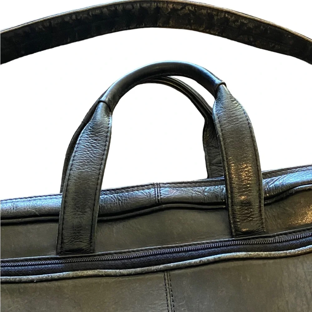 Vintage Wilsons Black Aged Leather Men’s High End Laptop Briefcase Attaché
